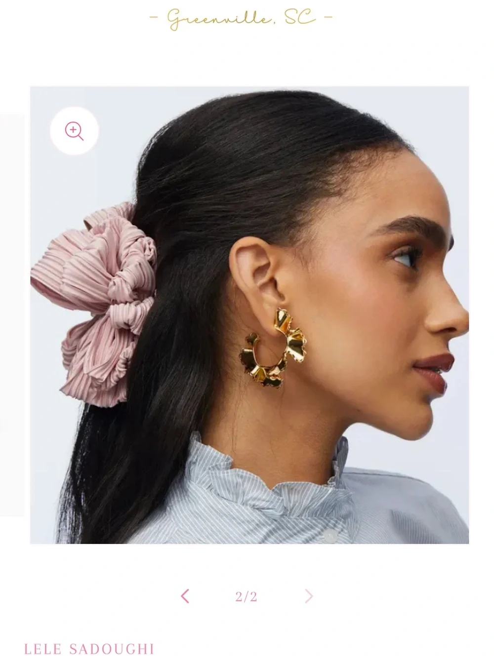 Lele Sadoughi Gold Petal Hoop Earrings